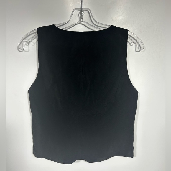 NEW Madewell Katrina Crop Vest Top in Softdrape Size 2 True Black - Picture 6 of 9